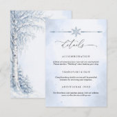 Eiskarte mit Birken für die Hochzeit Begleitkarte (Vorne/Hinten)