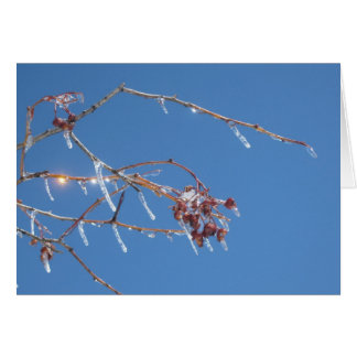 Eiskeln funkeln in Sonnenlicht gegen den blauen Hi