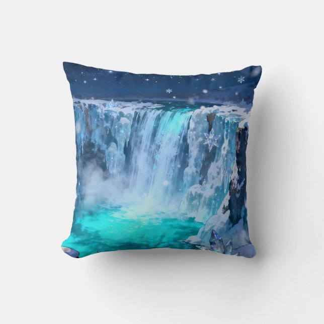 Eiskissen Wasserfall Kissen (Vorderseite)