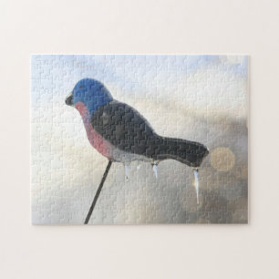 Eisklänge auf Vogelrasen - Ornament Wintersturm Puzzle