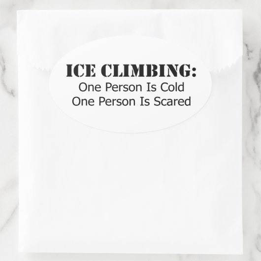 Eisklettern - kalt, erschreckt ovaler aufkleber (Tasche)
