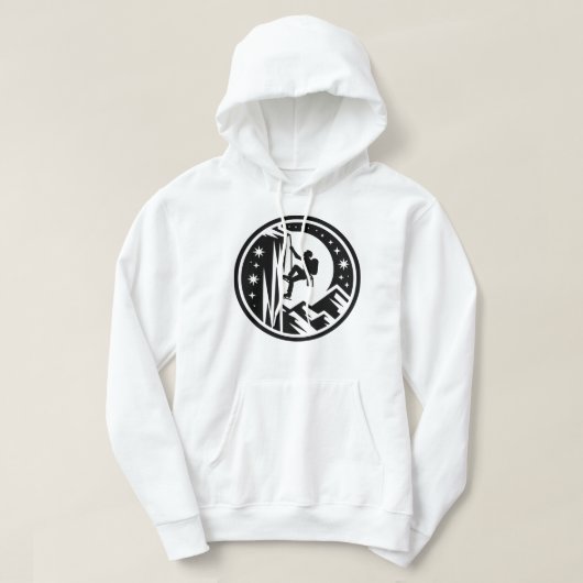 Eisklettersteig unter dem nächtlichen Himmel Hoodie (Design vorne)