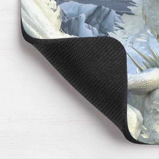 Eiskönigin und Schneewinterdrachenfantasie Mousepad (Ecke)