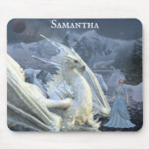 Eiskönigin und Schneewinterdrachenfantasie Mousepad (Vorne)