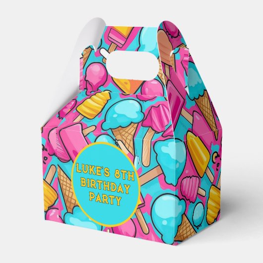 " EISKREAM UND POPSICLES PAPIERPAPIERE TELLER " GESCHENKSCHACHTEL (Vorderseite)