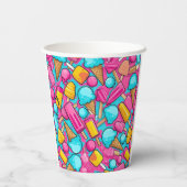 " EISKREAM UND POPSICLES PAPIERPAPIERE TELLER " PAPPBECHER (Rückseite)