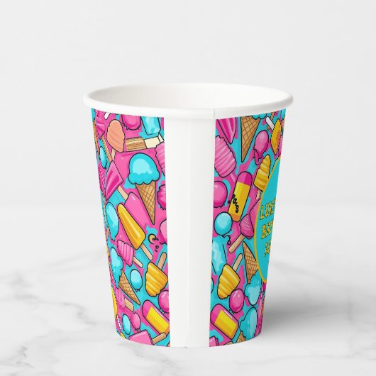 " EISKREAM UND POPSICLES PAPIERPAPIERE TELLER " PAPPBECHER (Rechts)