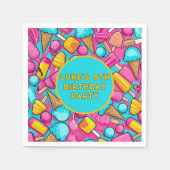 " EISKREAM UND POPSICLES PAPIERPAPIERE TELLER " SERVIETTE (Vorderseite)