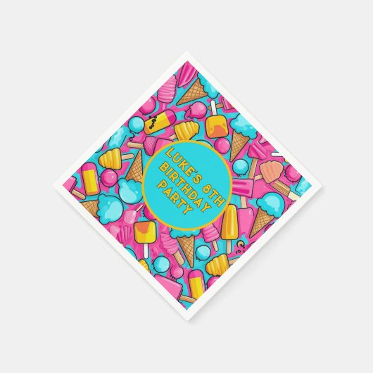 " EISKREAM UND POPSICLES PAPIERPAPIERE TELLER " SERVIETTE (Ecke)