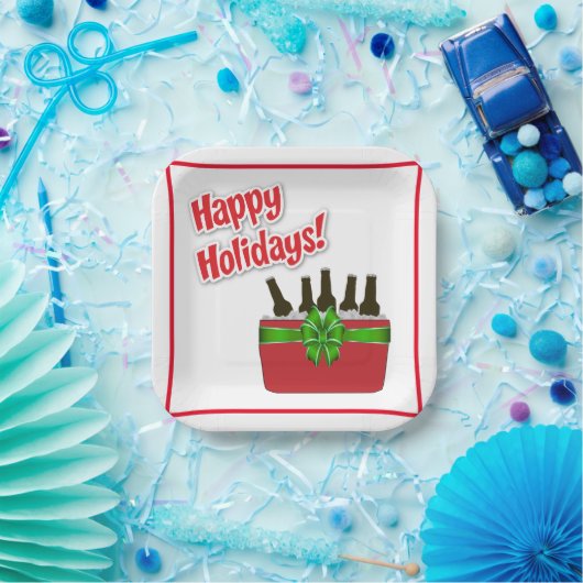 Eiskrebse Cooler glückliche Feiertage Pappteller (Party)