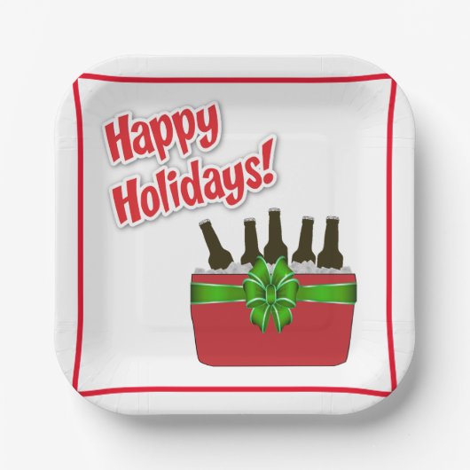 Eiskrebse Cooler glückliche Feiertage Pappteller (Vorderseite)