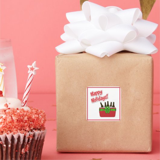 Eiskrebse Cooler glückliche Feiertage Quadratischer Aufkleber (Party)