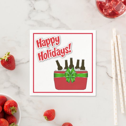 Eiskrebse Cooler glückliche Feiertage Serviette (Beispiel)