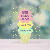 Eiskrem 3. Geburtstag Acrylschild (Neutral)
