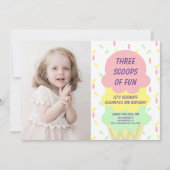 Eiskrem 3. Geburtstag Einladung (Vorderseite)