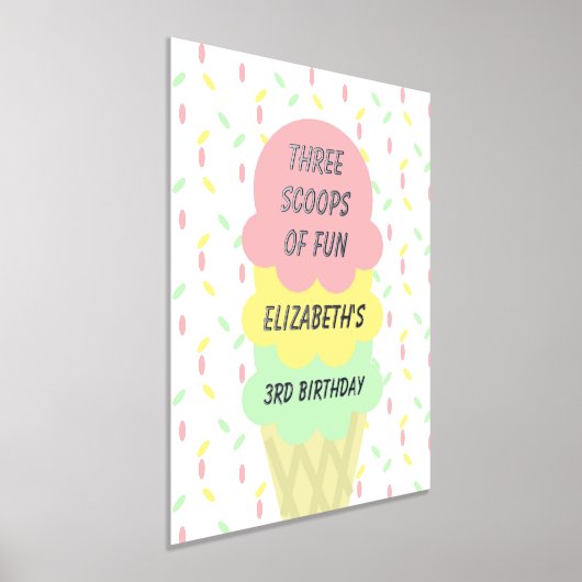 Eiskrem 3. Geburtstag Foliendrucke (Ablage )