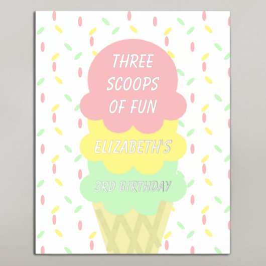 Eiskrem 3. Geburtstag Foliendrucke
