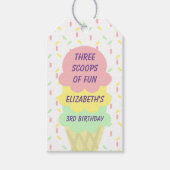 Eiskrem 3. Geburtstag Geschenkanhänger (Vorderseite)