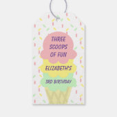 Eiskrem 3. Geburtstag Geschenkanhänger (Rückseite)