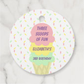 Eiskrem 3. Geburtstag Geschenkanhänger (Rückseite)