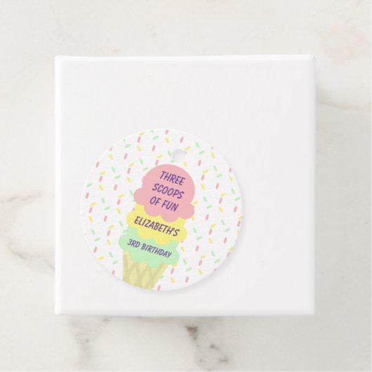 Eiskrem 3. Geburtstag Geschenkanhänger (Beispiel)