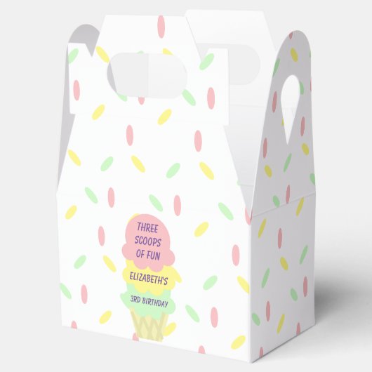 Eiskrem 3. Geburtstag Geschenkschachtel (Geöffnet)