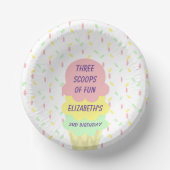Eiskrem 3. Geburtstag Pappteller (Vorderseite)