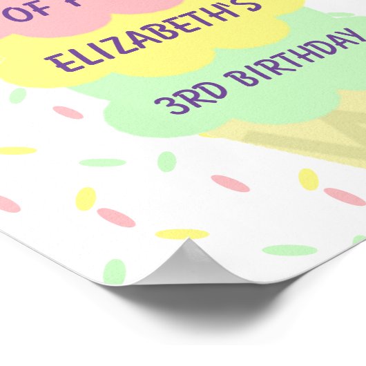 Eiskrem 3. Geburtstag Poster (Ecke)