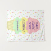 Eiskrem 3. Geburtstag Wandteppich (Vorderseite (Horizontal))