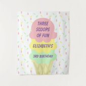 Eiskrem 3. Geburtstag Wandteppich (Vorderseite)