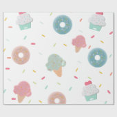 Eiskrem-Cartoon Geschenkpapier (Flach)