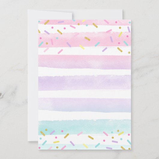 Eiskrem Einladung Süße 1. Geburtstag (Rückseite)