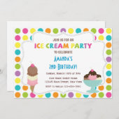 Eiskrem Party Geburtstagseinladung Einladung (Vorne/Hinten)