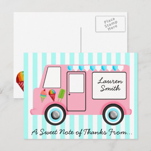 Eiskrem Postkarte (Vorne/Hinten)