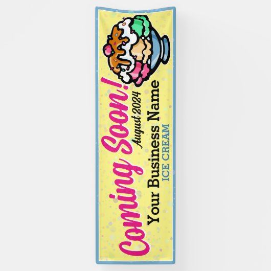 Eiskrem-Shop kommt bald auf dem Grand Opening-Bann Banner (Vertikal)