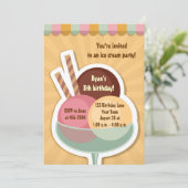 Eiskrem Sonntag Einladung (Stehend Vorderseite)