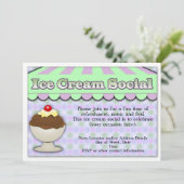 Eiskrem Sozial, Lila/Grüner Streifen Einladung (Stehend Vorderseite)