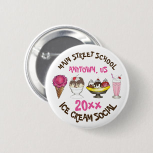 Eiskrem Sozialer Gefallen Banana Split Button