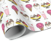 Eiskrem Sozialer Gefallen Banana Split Geschenkpapier (Rolleneckpunkt)