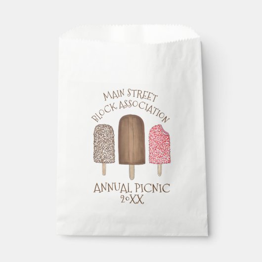 Eiskrem Sozialer Picknickblock Party Popsicles Geschenktütchen (Vorderseite)
