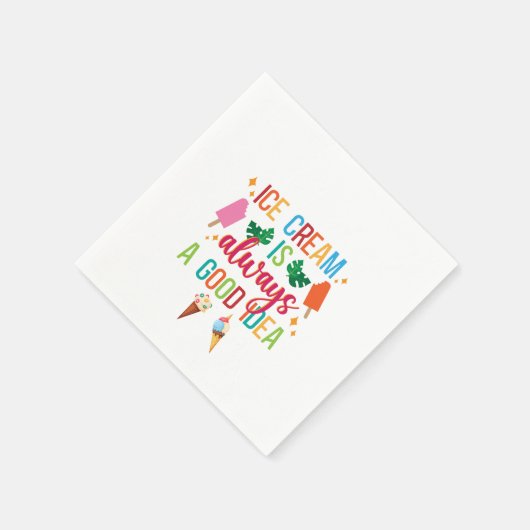 Eiskrem Soziales Serviette (Ecke)