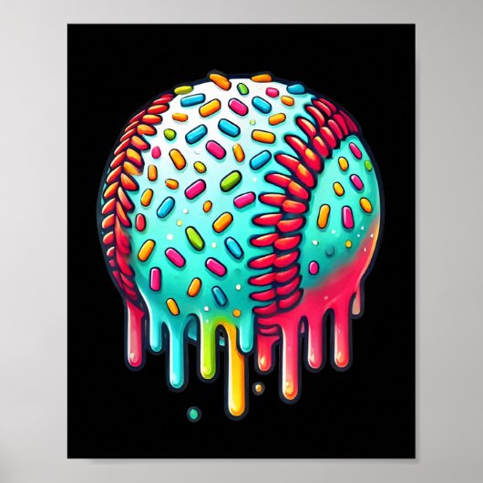 Eiskrem Tropfen Baseball Stuff Baseball Tropfen fü Poster (Vorne)