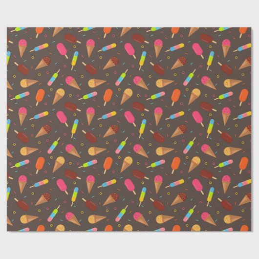 Eiskrem und Eier Geschenkpapier (Flach)