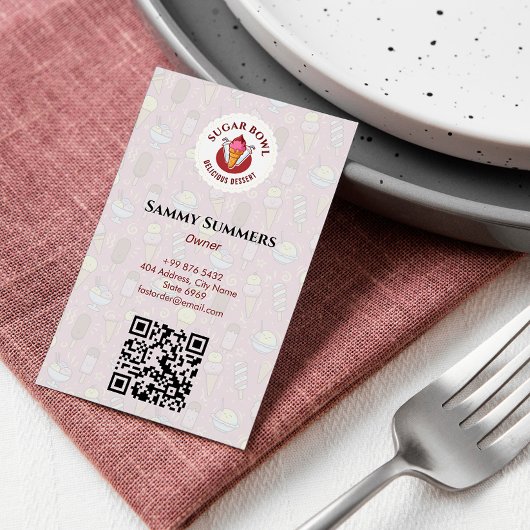 Eiskremgeschäft | Köstliche Dessertgeschmacksricht Visitenkarte