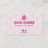 Eiskremgeschäft | Minimalistisch rosa Visitenkarte (Rückseite)