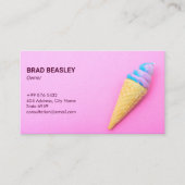 Eiskremgeschäft | Minimalistisch rosa Visitenkarte (Vorderseite)