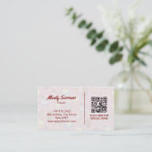 Eiskremgeschäft | Niedlicher rosa Strichcode Visitenkarte (Stehend Vorderseite)