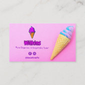 Eiskremgeschäft | Niedlicher rosa Strichcode Visitenkarte (Rückseite)