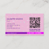 Eiskremgeschäft | Niedlicher rosa Strichcode Visitenkarte (Vorderseite)
