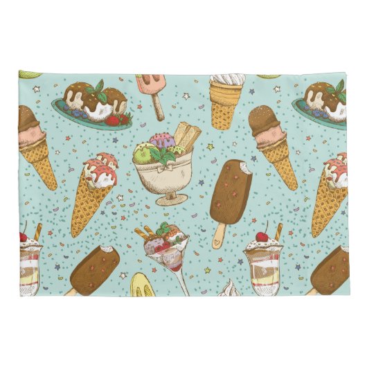 Eiskremmuster Kissenbezug (Rückseite-Rechts)